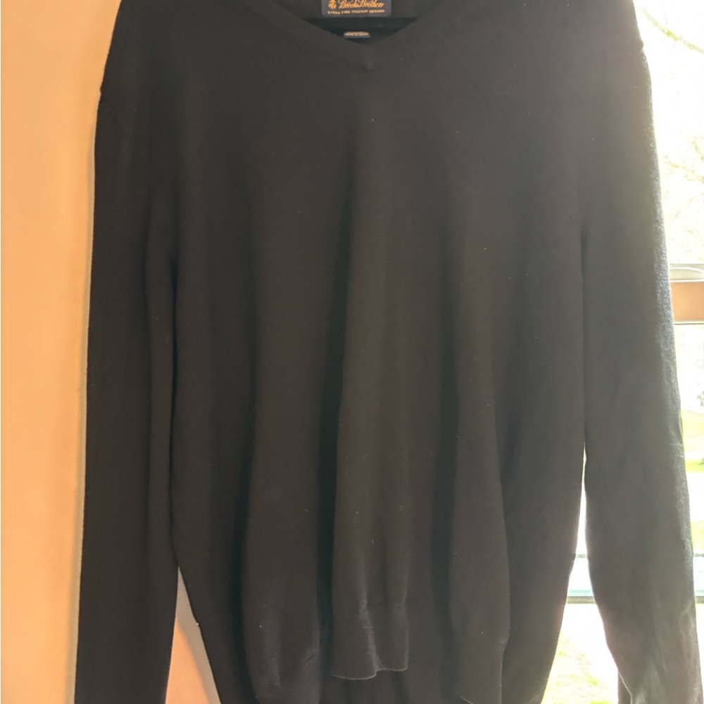 Brooks Brothers Black V-Neck Sweater